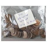 50ct Wheat Pennies All S Mint