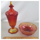 Amberina Glass Candy Dishes
