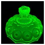 Vaseline Uranium Glass Lid 6' W