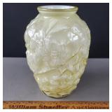 Fenton Cased Glass Dogwood  Vase 7 & 1/4' H