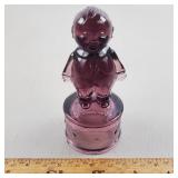 Westmoreland Amethyst Glass Happy Boy on Drum