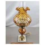 Fenton Amber Coin Dot Lamp 20' H