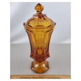 Fostoria Amber Coin Glass Dish 12 & 3/4' H