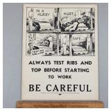 1939 Stroup Mine Safety Poster 11 x 14'