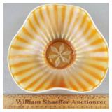 Dugan Stippled Flower Carnival Glass Bowl 7 & 1/2'