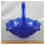 Smith Cobalt Blue Glass Basket 7 & 1/2' H