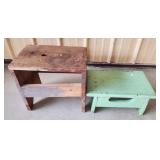 Vintage Wooden Stools Up to 14 & 1/2' H
