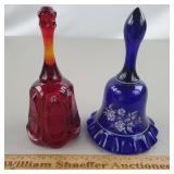 2ct Glass Bells 6 & 1/2' H