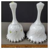 2ct Fenton Spanish Lace Bells - 1 Signed 6 & 1/4'H