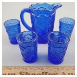 Mini Cobalt Blue Glass Water Set