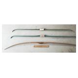 3 Recurve Bows - 1 Wood 2 Fiberglass