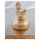 Carnival Glass Poodle Powder Jar 6' H