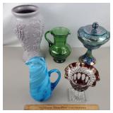 Vintage Glass Lot - Large Vase Damaged