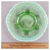 Fenton Green Opalescent Glass Bowl 8 & 5/8' W