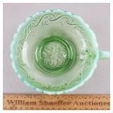 Jefferson Green Glass Nappy Dish 5 & 1/2' W
