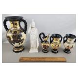Greek Pottery & Statue