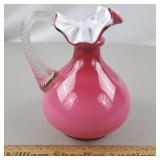 Fenton Cranberry Glass Pitcher 6 & 1/4' H
