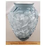 Fenton Glass Cased Dogwood Floral Vase 10 & 1/2'H