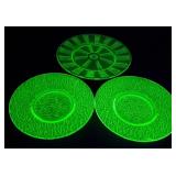 Green Uranium Glass Plates
