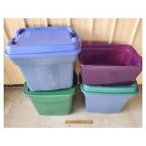 4ct Plastic Totes - 1 No Lid