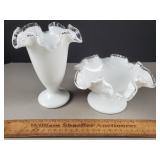 Fenton Silver Crest Vase & Dish