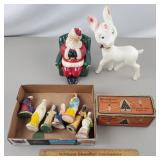 Vintage Christmas Lot - Santas Chair Chipped