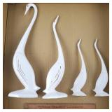 Vintage Swan Statues Mid Century