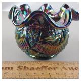 Fenton Carnival Glass Rose Bowl 3 & 1/2' H