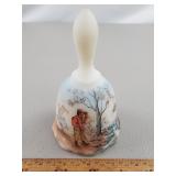 Fenton Glass HP Bell Hunting Scene #'d Signed