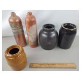 Vintage Stoneware & Crocks - All Damaged