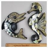 Vintage Sea Horse & Dolphin Wall Art