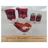 Ruby Flash Souvenir Glass Lot Avonmore Pittsburg