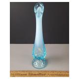 Fenton Blue Hobnail Opalescent Glass Vase 8 & 3/4H