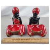 Vintage Chalkware Genie Ashtrays