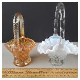 2ct Glass Baskets Carnival & Opalescent