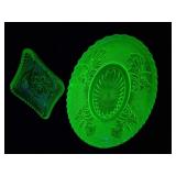 Uranium Glass Lot - Plate Cracked
