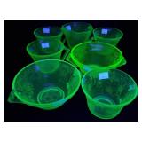 Green Uranium Depression Glass Lot