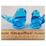 2ct Blue Glass Bird Figurines