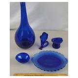 Vintage Cobalt Blue Glass Lot
