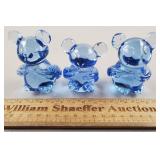 Blue Glass Mouse Figurines Up to 3" H