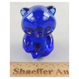 Fenton Cobalt Blue Glass Bear Figurine - Sm Chips