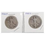 2ct 1920S Walking Liberty Silver Half Dollars