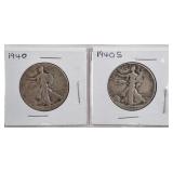 1940 & 1940S Walking Liberty Silver Half Dollars