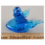 Cobalt Blue Glass Birds of Happiness 2 & 1/2" H