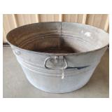 Vintage Galvanized Wash Tub 24" W Has Holes