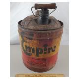 5 Gallon Empire Oil Can Wolfs Head Oil City PA