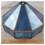 Blue Slag Glass Light Shade 15 & 1/2" W