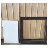 Porcelain Table Top, Mine Auger, Large Wood Frame