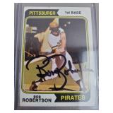 1974 Topps Bob Robertson Signed Baseball Card