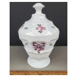 Westmoreland Glass HP Candy Dish 6 & 3/4" H